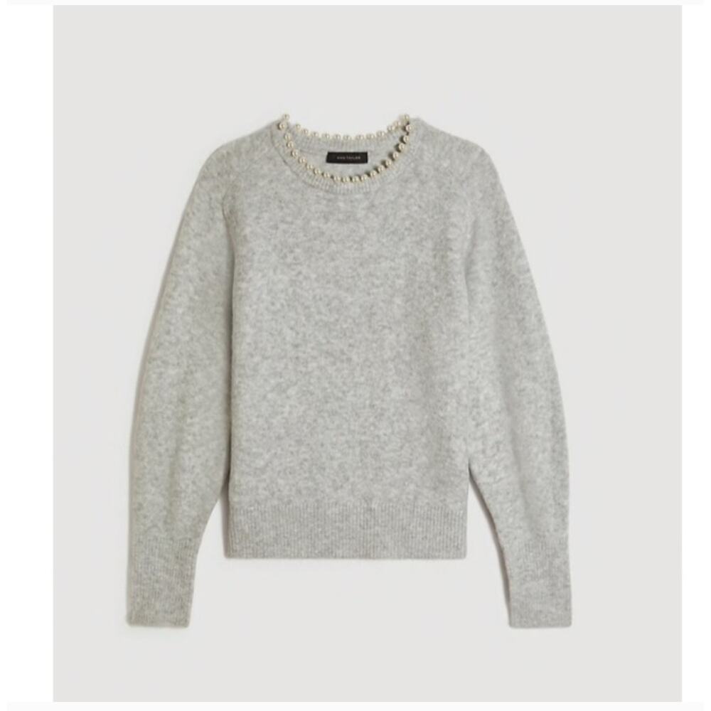 Ann Taylor Pearl Crewneck Wool Blend Sweater